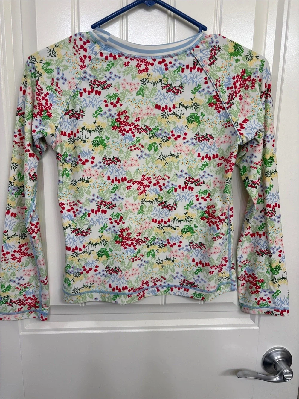 Hanna Andersson Kids Floral Rashguard - White with Red, Green, Blue Accents